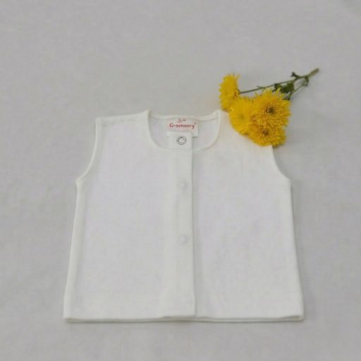 Flannel Plain White Vests – alternate view
