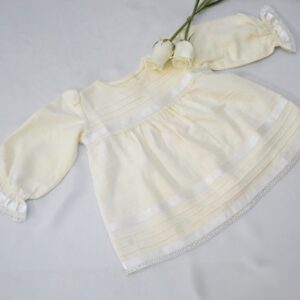 Flannel Baby Frocks With Pintucks,Lace &Ribbon – view 7