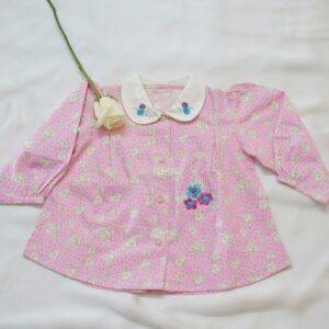 Printed Frock With collar &embroidery – view 1