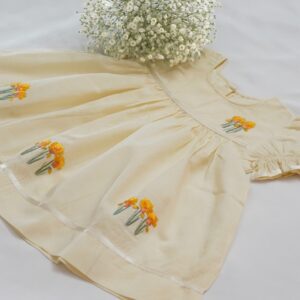 Fine Cotton Frocks Embroidered With Ribbons (6-12 Months) – view 1
