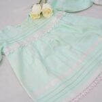 Flannel Baby Frocks With Pintucks,Lace &Ribbon