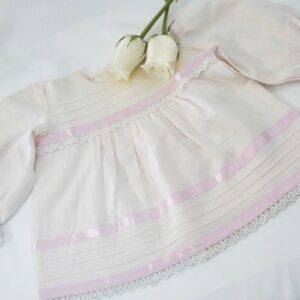 Flannel Baby Frocks With Pintucks,Lace &Ribbon – view 4