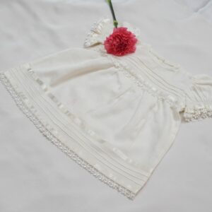 Soft organic plain cotton Frocks  in White – view 2