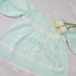 Flannel Baby Frocks With Pintucks,Lace &Ribbon – view 2