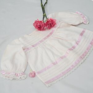 Flannel Baby Frocks With Pintucks,Lace &Ribbon – view 5