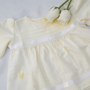Flannel Baby Frocks With Pintucks,Lace &Ribbon – view 9