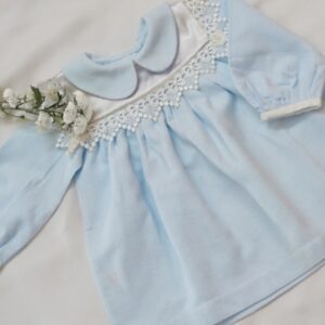 Flannel Frocks With Satin Lace Flaps