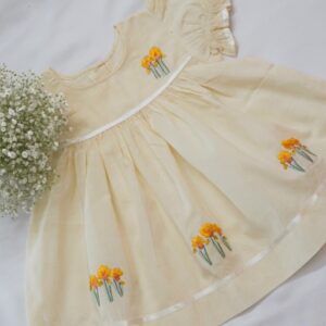 Fine Cotton Frocks Embroidered With Ribbons (6-12 Months) – view 2