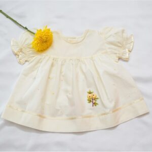 Flannel Frocks Embroidered With Ribbons (3-6 Months)