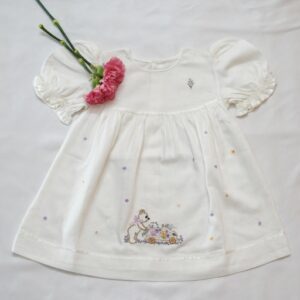 Cotton Self Woven Frocks In White with Embroideries ( 2- 3 ) Years – view 1