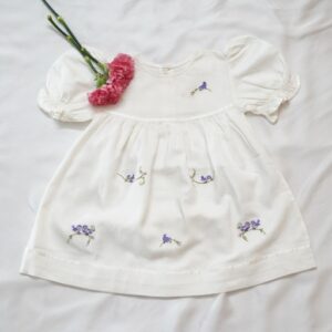 Cotton Self Woven Frocks In White with Embroideries ( 2- 3 ) Years – view 2