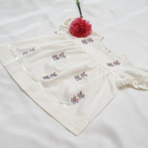 Soft Organic Cotton Baby Frocks with Embroidery & Ribbons (3–6 Months) – view 1