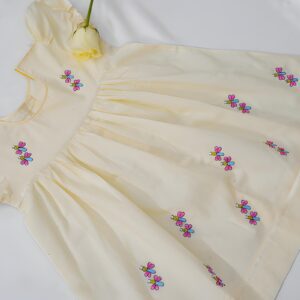 Soft Organic Cotton Baby Frocks with Embroidery & Ribbons (3–4 Years) – view 1
