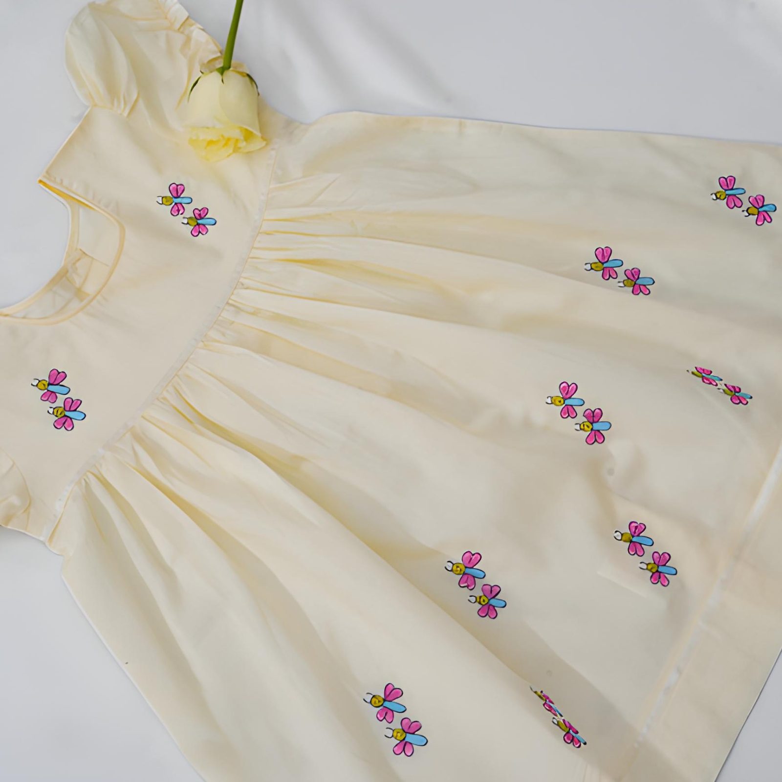 Flannel Frocks Embroidered With Ribbons (3-4 years) alternate