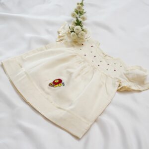 Soft Organic Cotton Baby Frocks with Embroidery (0-3 -Months) – view 1
