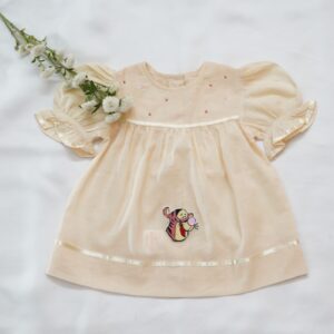 Soft Organic Cotton Baby Frocks with Embroidery (0-3 -Months) – view 7