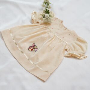 Soft Organic Cotton Baby Frocks with Embroidery (0-3 -Months) – view 8